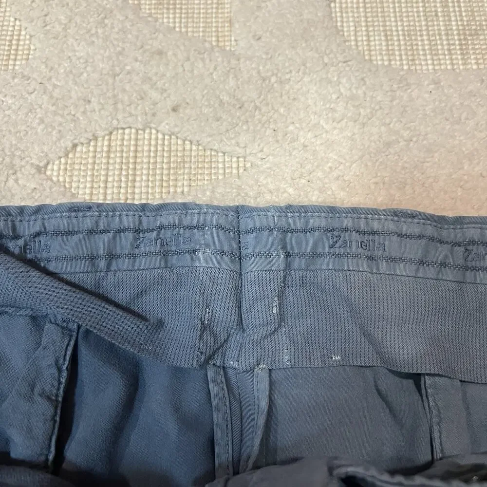 Zanella Parker Dress Pants Men 34x29 Chino Trouser Italy Cotton Elastane